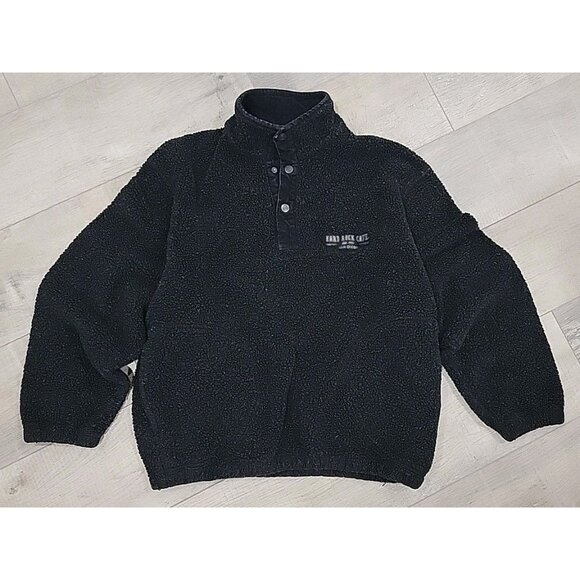 VTG Hard Rock Cafe Fleece Pullover Men's XLarge Black Snap Button San Diego 90s - Picture 1 of 7